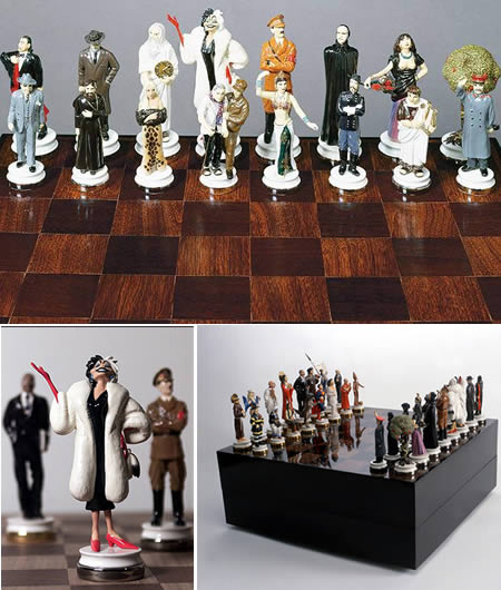 chess set by maurizio cattelan